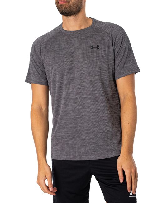 Under Armour Gray Tech Textured Short Sleeve T-shirt for men