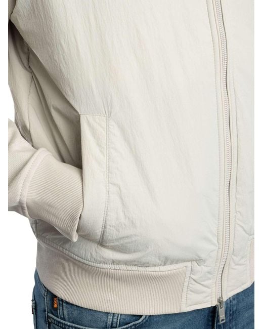 Boss White Ze Smartcore Bomber Jacket for men
