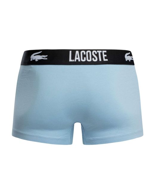 Lacoste Blue 3 Pack Cotton Stretch Trunks for men