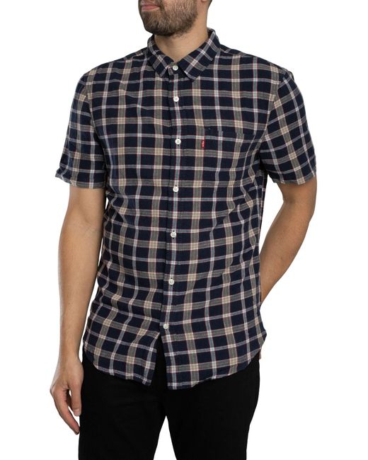 Levi's Black Sunset Short Sleeved Shirt for men