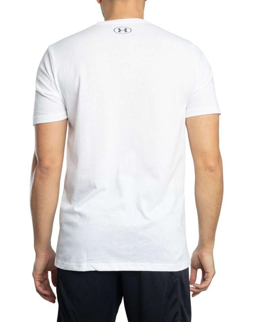 Under Armour White Loose Boxed Sports Graphic T-shirt for men
