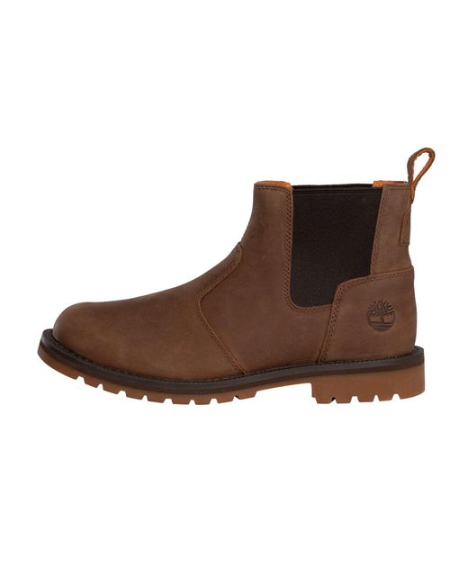 Timberland Brown Redwood Falls Mid Chelsea Leather Boots for men