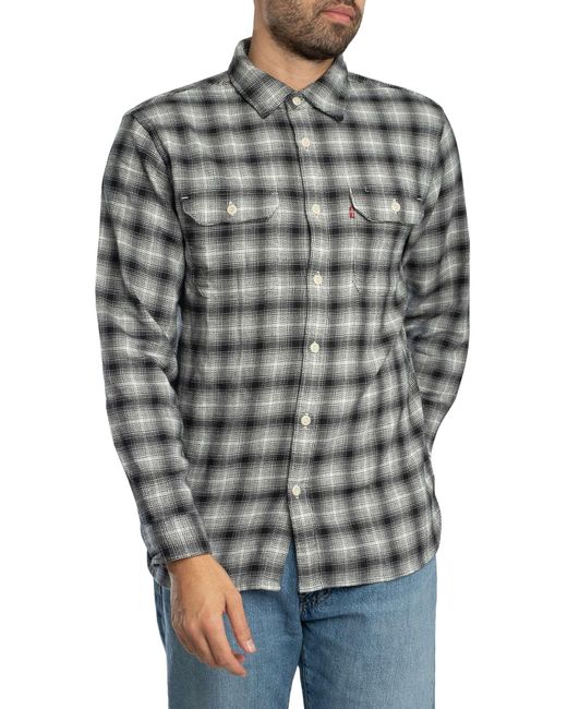 Levi's Gray Jackson Worker Plaid Shirt for men