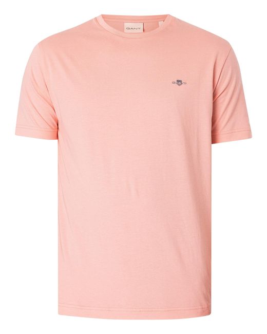 Gant Pink Regular Shield T-shirt for men