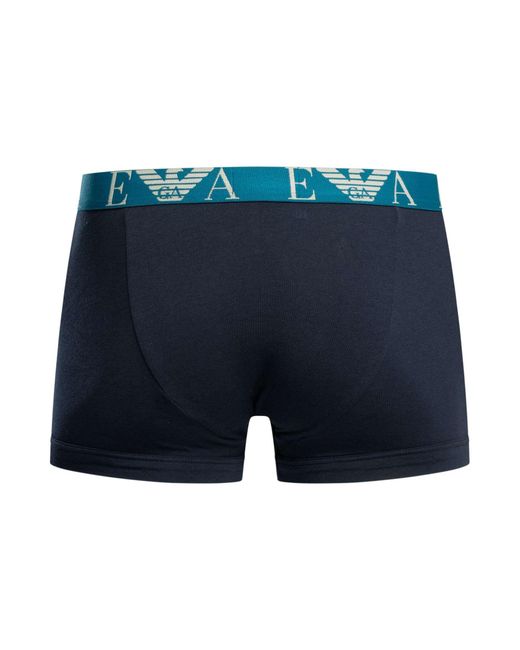 Emporio Armani Blue 3 Pack Trunks for men