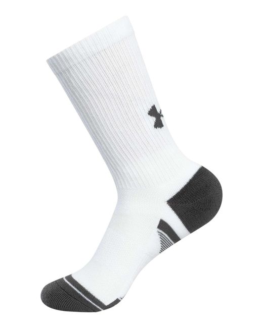 Under Armour White 3 Pack Performance Tech Crew Socks for men