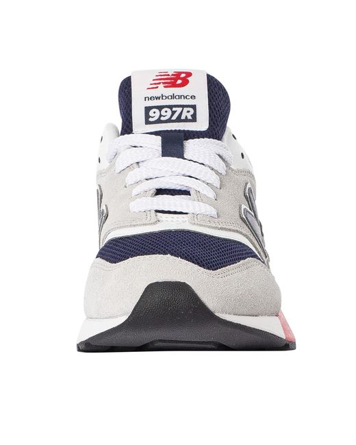 New Balance White 997r Suede Trainers for men