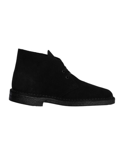 Clarks Black Suede Desert Boots for men