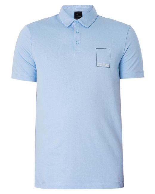 Armani Exchange Blue Box Logo Polo Shirt for men