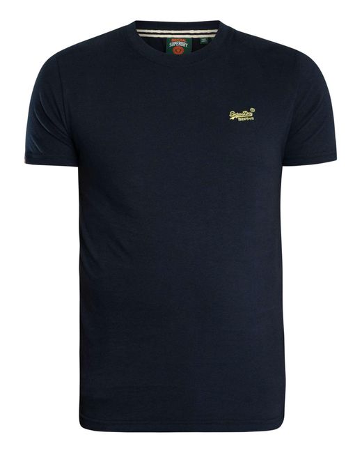 Superdry Blue Essential Logo Emb T-shirt for men