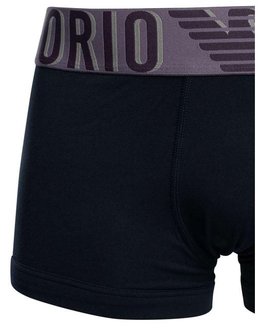 Emporio Armani Blue Mega Logo Trunks for men