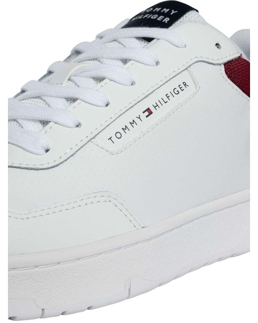 Tommy Hilfiger White Basket Core Leather Trainers for men