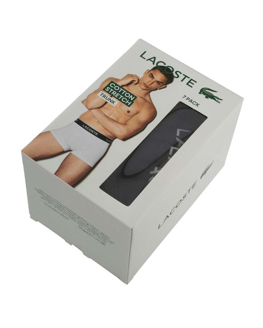 Lacoste Black 7 Pack Trunks for men