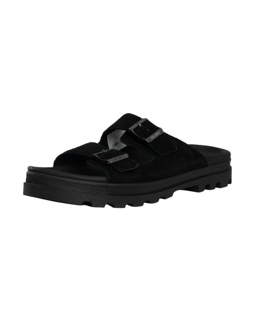 Palladium Black Dunelite Riviera Suede Sandals for men