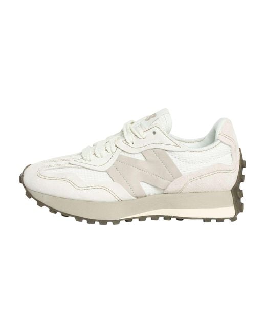 New Balance White 327 Suede Trainers for men