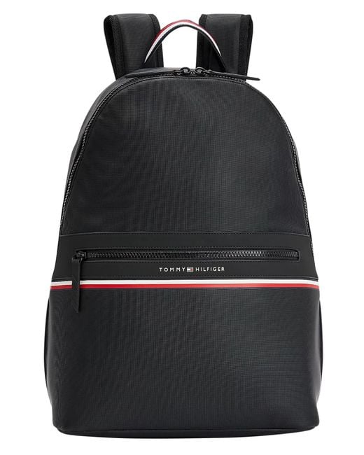 Tommy Hilfiger Black Stripe Logo Backpack for men
