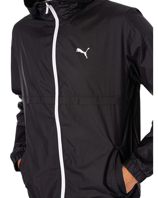 PUMA Blue Solid Windbreaker Jacket for men