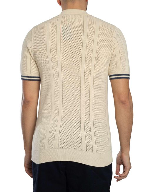 Superdry Natural Knitted Texture Polo Shirt for men