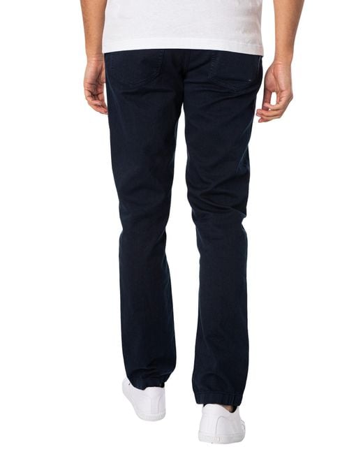 Tommy Hilfiger Blue Denton Structure Straight Jeans for men