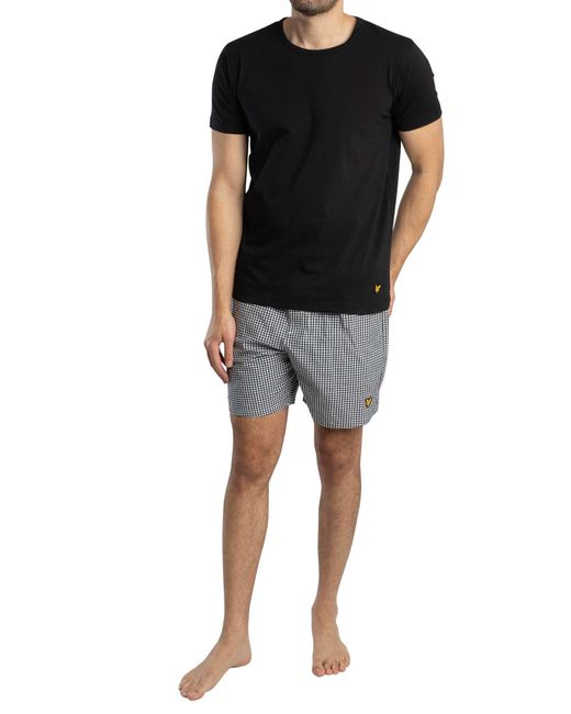 Lyle & Scott Black Kyle Short Pyjama Set for men