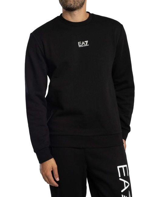 EA7 Black Felpa Core Sweatshirt for men
