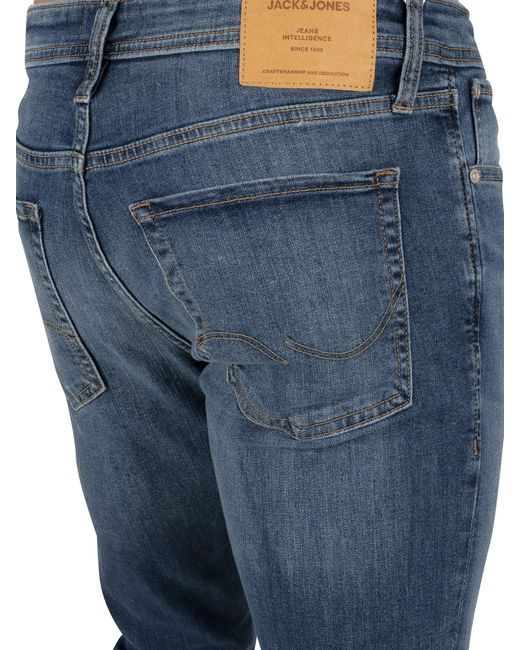 Jack & Jones Denim Glenn Original 814 Slim Jeans in Blue Denim (Blue) for  Men | Lyst