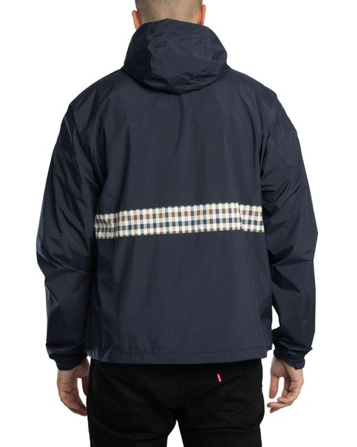 Aquascutum Blue Colour Block Badge Jacket for men