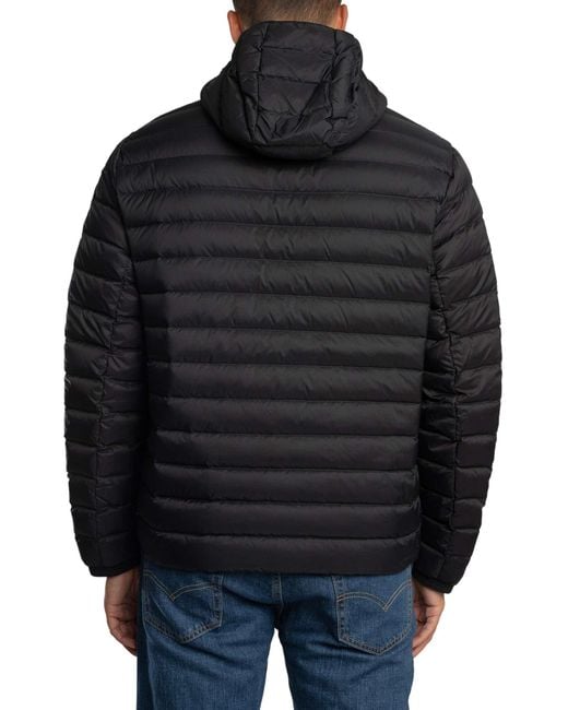ARMANI EXCHANGE Black Chest Logo Down Jacket for men