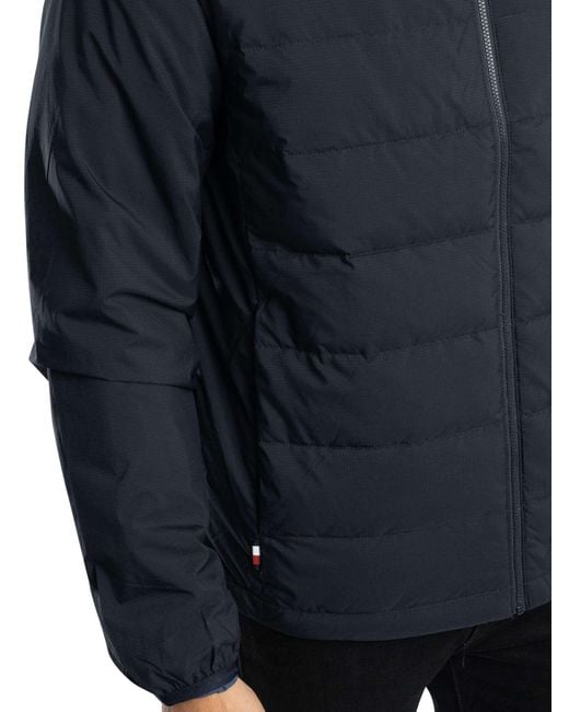 Tommy Hilfiger Blue Mix Quilted Hooded Jacket for men