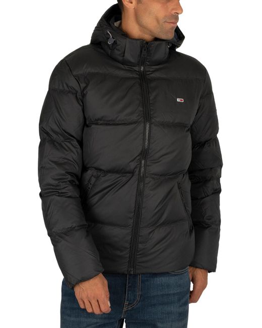 tommy hilfiger black down jacket
