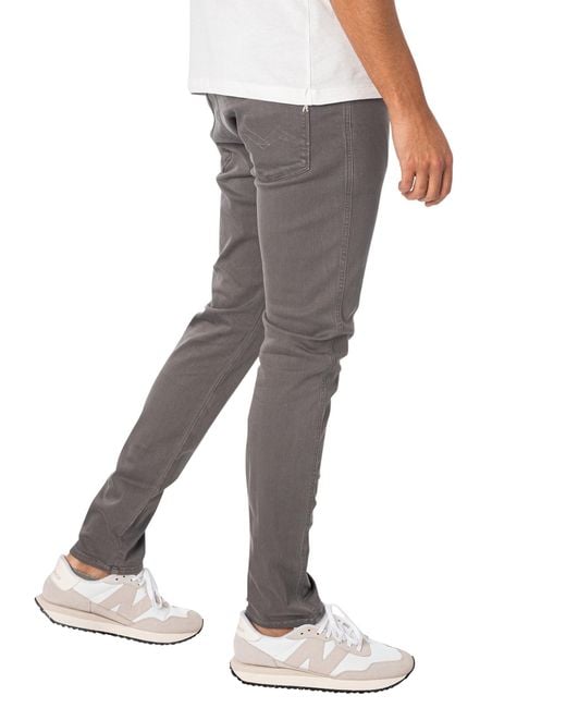 Replay Gray Anbass Slim Hyperflex X-lite Jeans for men