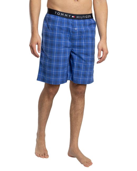 Tommy Hilfiger Blue Woven Print Short Pyjama Set for men