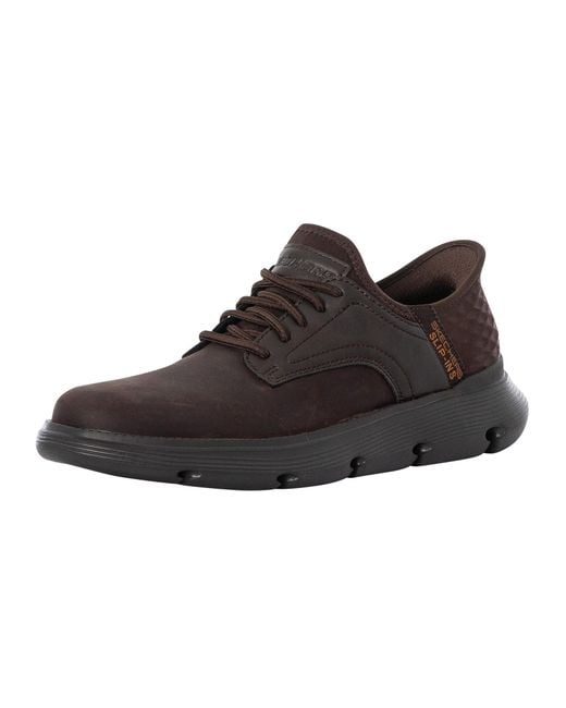 Skechers Brown Slip-ins Garza Leather Trainers for men