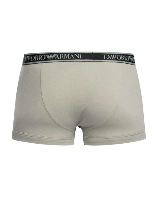 Emporio Armani Gray 3 Pack Trunks for men