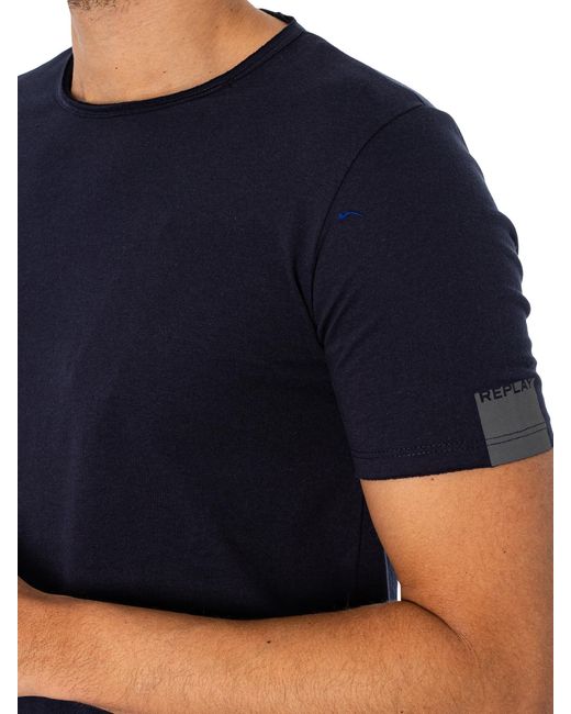 Replay Blue Box Sleeve Logo T-shirt for men