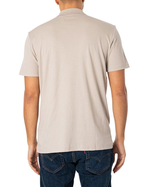 HUGO White Deresom241 Zip Polo Shirt for men