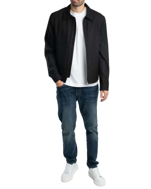 Ted Baker Black Henry J Wool Blend Harrington Jacket for men