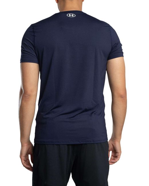 Under Armour Blue Heatgear Fitted Logo T-shirt for men