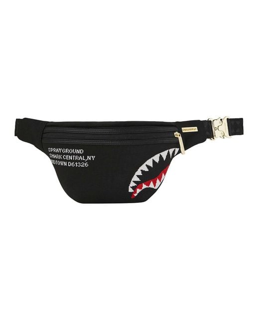 Sprayground Black Shark Central Knit Crossbody Bag for men