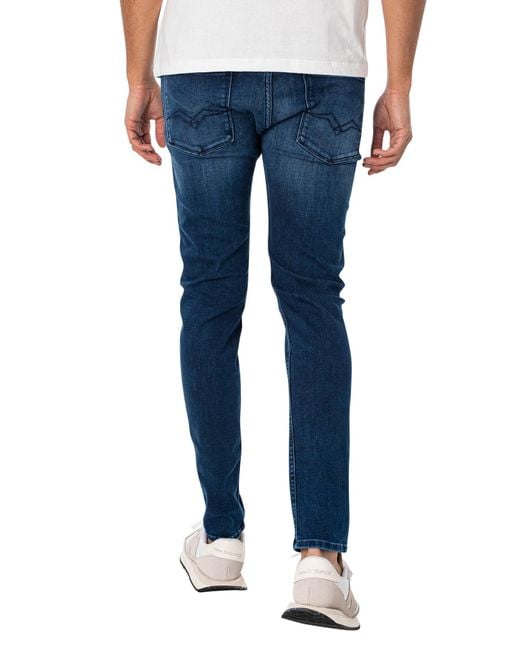 Replay Anbass Slim Jeans in Blue for Men | Lyst