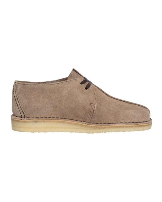 Clarks Natural Desert Trek Suede Shoes for men