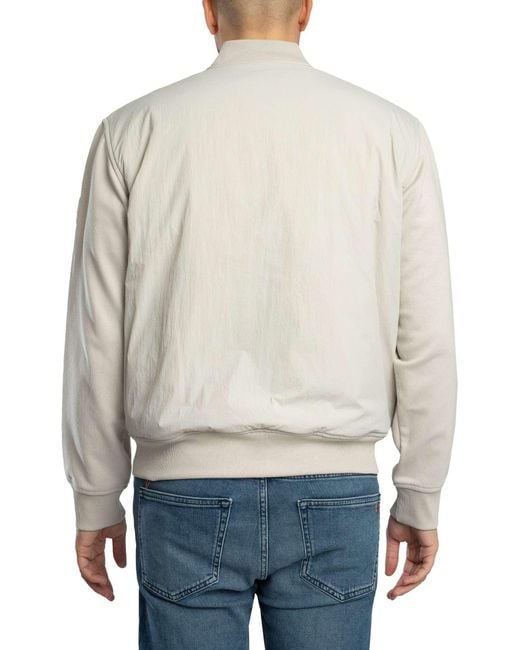 Boss White Ze Smartcore Bomber Jacket for men