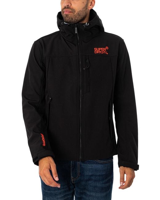 Superdry Black Soft Shell Trekker Jacket for men