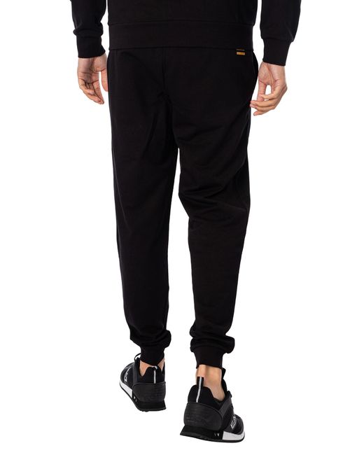 EA7 Black Logo Zip Through Tracksuit for men