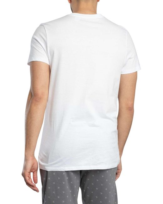 Calvin Klein White 3 Pack Lounge Classic Crew T-shirts for men