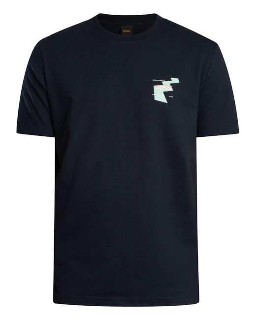 Boss Blue Te Movement Back Graphic T-shirt for men