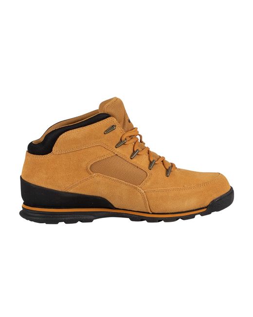 Timberland Brown Euro Rock Mid Hiker Suede Boots for men