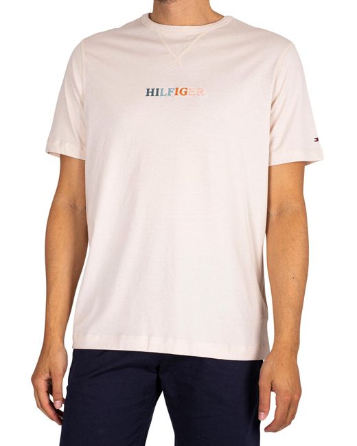 Tommy Hilfiger Contrast Stitch T-shirt in White for Men | Lyst