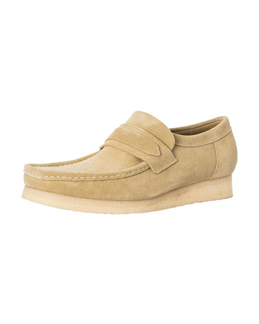 Clarks Natural Wallabee Suede Loafers for men