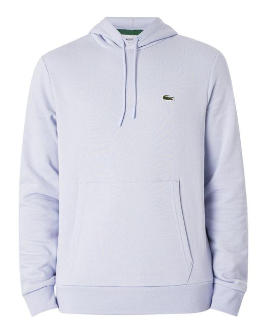 Lacoste Blue Embroidered Logo Hoodie for men